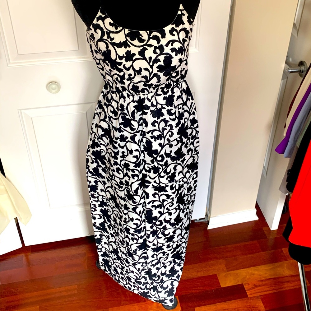 J. Crew Spaghetti Strap Printed Pocket Maxi Dress